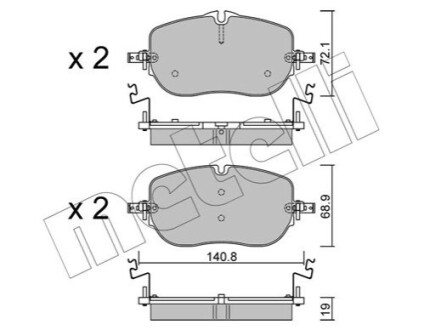 ПЕРЕДНІ ГАЛЬМІВНІ КОЛОДКИ Metelli 22-1356-0