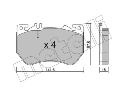 ПЕРЕДНІ ГАЛЬМІВНІ КОЛОДКИ Metelli 22-1358-0