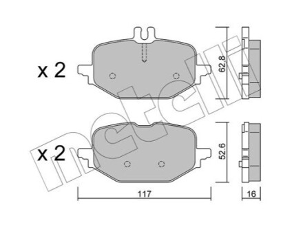 ЗАДНІ ГАЛЬМІВНІ КОЛОДКИ Metelli 22-1359-0