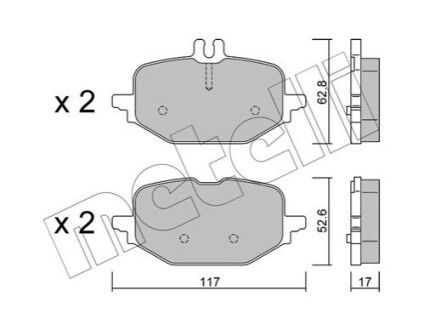 Колодки гальмівні (передні) MB C-class (W206/S206) 21- Metelli 22-1359-1