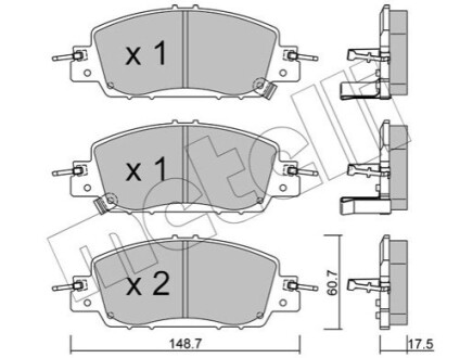 ПЕРЕДНІ ГАЛЬМІВНІ КОЛОДКИ Metelli 22-1362-0