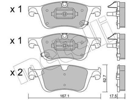 ПЕРЕДНІ ГАЛЬМІВНІ КОЛОДКИ Metelli 22-1365-0