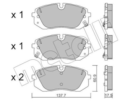 ПЕРЕДНІ ГАЛЬМІВНІ КОЛОДКИ Metelli 22-1370-0