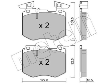 ПЕРЕДНІ ГАЛЬМІВНІ КОЛОДКИ Metelli 22-1388-0