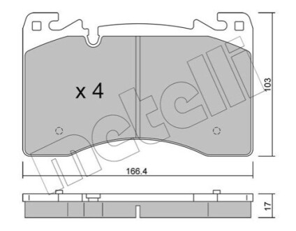 ПЕРЕДНІ ГАЛЬМІВНІ КОЛОДКИ Metelli 22-1391-0