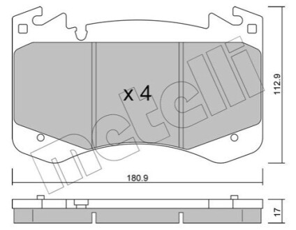 ПЕРЕДНІ ГАЛЬМІВНІ КОЛОДКИ Metelli 22-1392-0