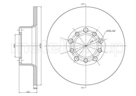 ДИСК ГАЛЬМУВНИЙ ПЕРЕДНИЙ 278X13 P Metelli 23-0046