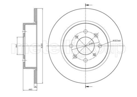 ЗАДНІЙ ГАЛЬМУВАЛЬНИЙ ДИСК 260X10 P Metelli 23-0612C