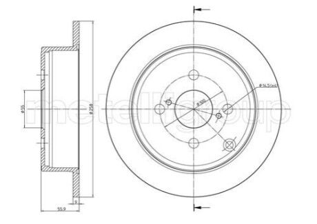 ЗАДНІЙ ГАЛЬМУВАЛЬНИЙ ДИСК 258X9 P Metelli 230634C