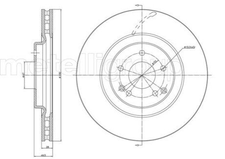 ПЕРЕДНИЙ ГАЛЬМУВАЛЬНИЙ ДИСК 330X28 V Metelli 23-1035C