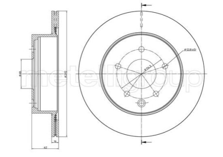 TARCZA HAM.NISSAN X-TRAIL 01-07 TYL Metelli 23-1322C