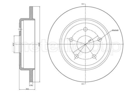 ЗАДНІЙ ГАЛЬМУВАЛЬНИЙ ДИСК 320X14 P Metelli 23-1546C