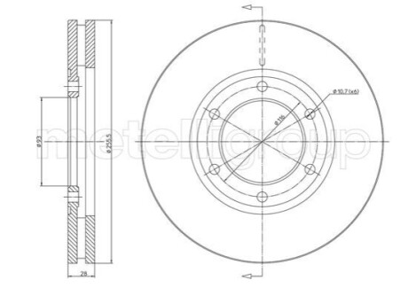 Диск гальмівнийMAZDA E 97- PRZOD Metelli 23-1621