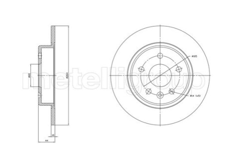 ЗАДНІЙ ГАЛЬМУВАЛЬНИЙ ДИСК 264X10 P Metelli 23-1823C