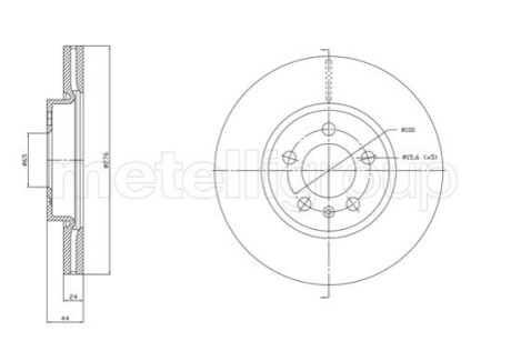 ПЕРЕДНИЙ ГАЛЬМУВАЛЬНИЙ ДИСК 276X24 V Metelli 23-1842C