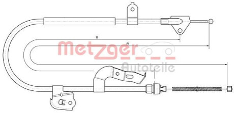 Трос, стояночная тормозная система METZGER 10.4510