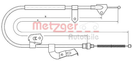 Трос, стояночная тормозная система METZGER 10.4511