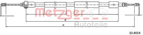 Трос, стояночная тормозная система METZGER 10.4654