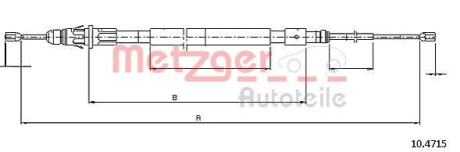 Трос, стояночная тормозная система METZGER 10.4715