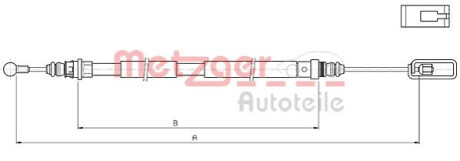 Трос, стояночная тормозная система METZGER 10.4721