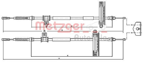 Трос, стояночная тормозная система METZGER 10.5362