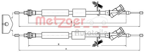 Трос, стояночная тормозная система METZGER 10.5371