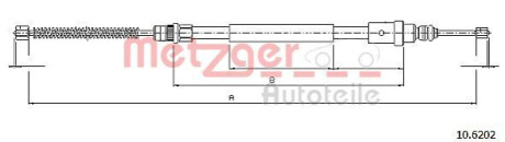 Трос ручного гальма METZGER 106202