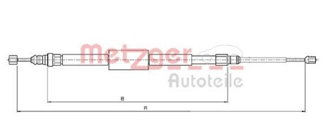 Трос ручного гальма METZGER 10.6687