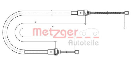 Трос, стояночная тормозная система METZGER 10.6892