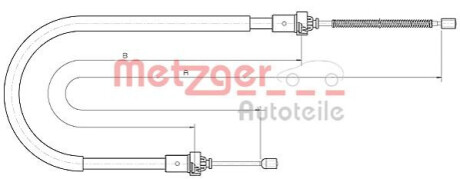 Трос ручного гальма METZGER 10.6894