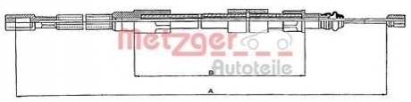 Трос стояночного тормоза METZGER 10.7211 (фото 1)