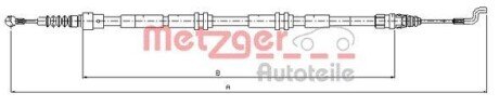 Трос, стояночная тормозная система METZGER 10.7394