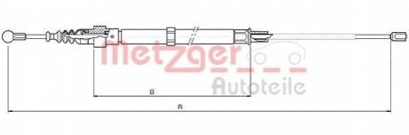 Трос стояночного тормоза METZGER 10.7508