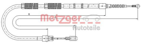 Трос, стояночная тормозная система METZGER 10.7535