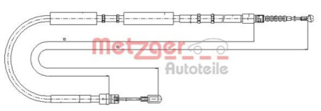 Трос, стояночная тормозная система METZGER 10.7536