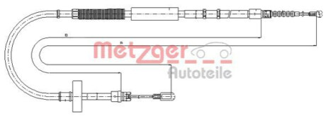 Трос, стояночная тормозная система METZGER 10.7537