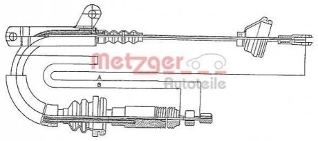 Трос ручного гальма METZGER 10.817 (фото 1)
