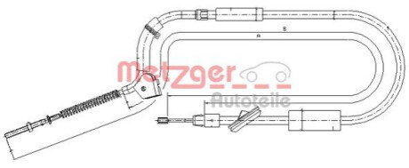 Трос, стояночная тормозная система METZGER 109332