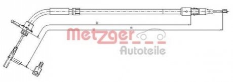 Трос стояночного тормоза METZGER 10.9333 (фото 1)