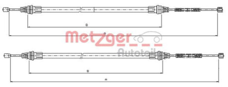 Трос, стояночная тормозная система METZGER 109336