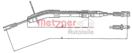 Трос, стояночная тормозная система METZGER 10.935