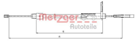 Трос, стояночная тормозная система METZGER 10.9434