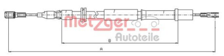 Трос, стояночная тормозная система METZGER 10.9832