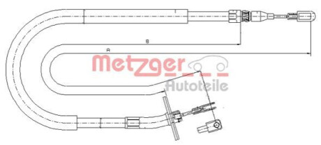 Трос, стояночная тормозная система METZGER 10.9876