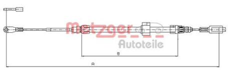 Трос, стояночная тормозная система METZGER 10.9884