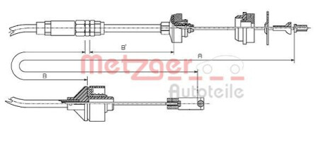 Трос, управление сцеплением METZGER 11.2195