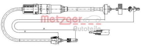 Трос, управление сцеплением METZGER 11.2915