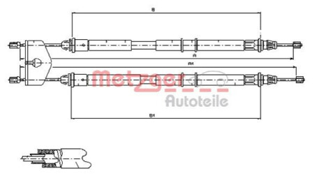 Трос, стояночная тормозная система METZGER 11.5453