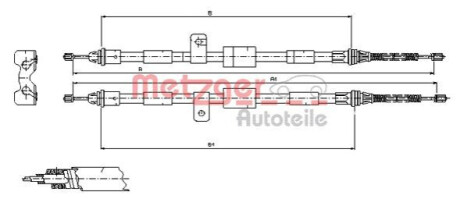 Трос, стояночная тормозная система METZGER 11.5456