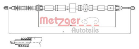 Трос, стояночная тормозная система METZGER 11.5512